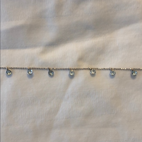 weisfield Jewlers Jewelry - White Gold and aquamarine necklace, choker